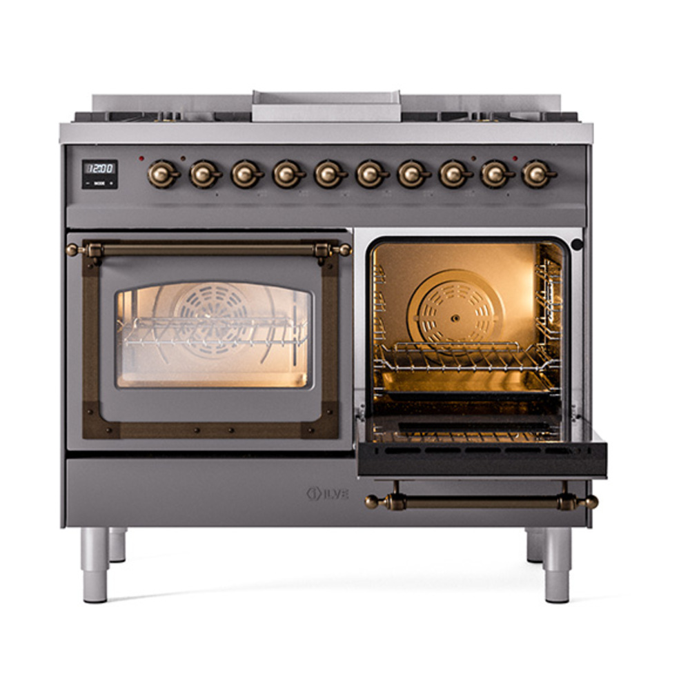 ILVE_UND40FNMPMGB_Nostalgie_II_40"_Dual_Fuel_Range_side_oven_door_opened