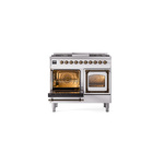 ILVE_UND40FNMPWHBLP_Nostalgie_II_40"_Dual_Fuel_Range_main_oven_door_opened