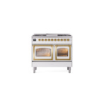 ILVE_UND40FNMPWHGLP_Nostalgie_II_40"_Dual_Fuel_Range_front_view