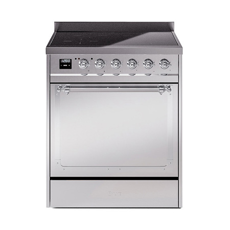ILVE UNI304QNMPSSC Nostalgie II Noblesse 30 inch Induction Range (Solid Door, Stainless Steel, Chrome)