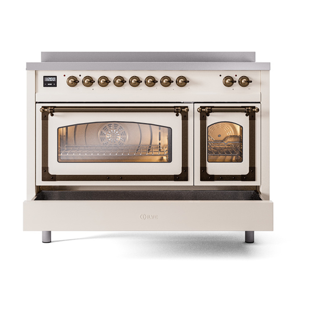 ILVE_UNI486NMPAWB_Nostalgie_II_48"_Induction_Range_drawer_opened