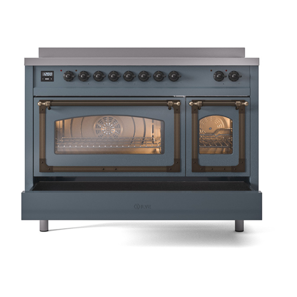 ILVE_UNI486NMPBGB_Nostalgie_II_48"_Induction_Range_drawer_opened