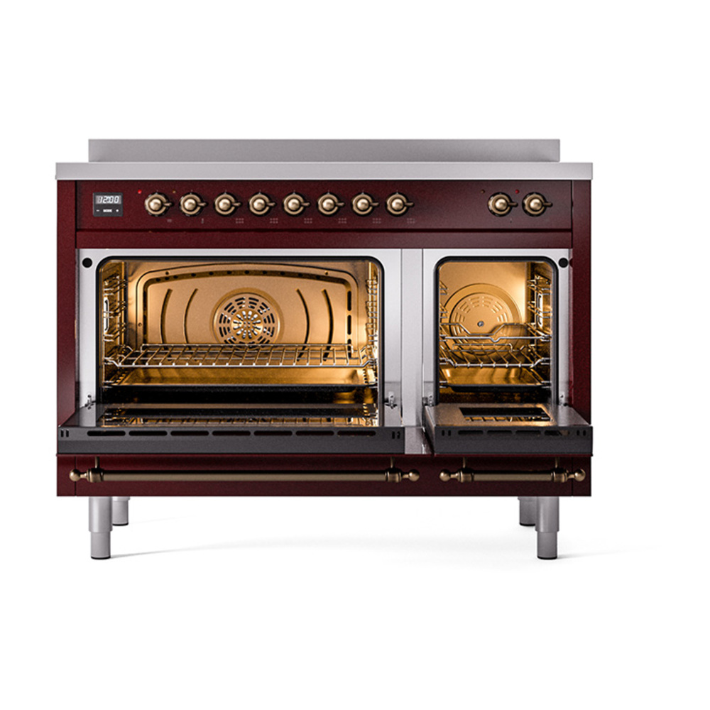 ILVE_UNI486NMPBUB_Nostalgie_II_48"_Induction_Range_oven_door_opened