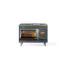 ILVE_UP48FNMPBGGLP_Nostalgie_II_48"_Dual_Fuel_Range_main_oven_door_opened
