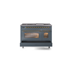 ILVE_UP48FNMPBGGLP_Nostalgie_II_48"_Dual_Fuel_Range_drawer_opened