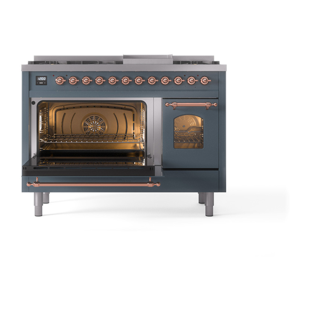 ILVE_UP48FNMPBGPLP_Nostalgie_II_48"_Dual_Fuel_Range_main_oven_door_opened