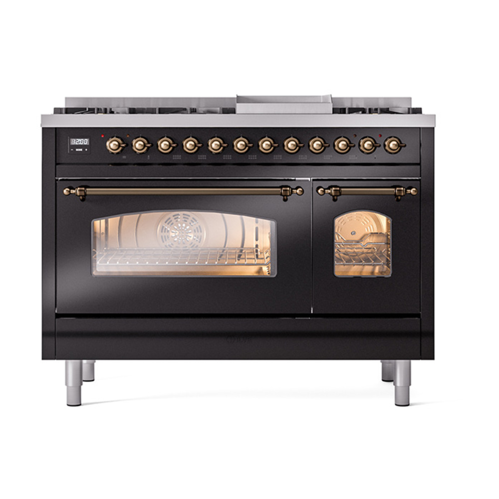 ILVE_UP48FNMPBKB_Nostalgie_II_48"_Dual_Fuel_Range_front_view