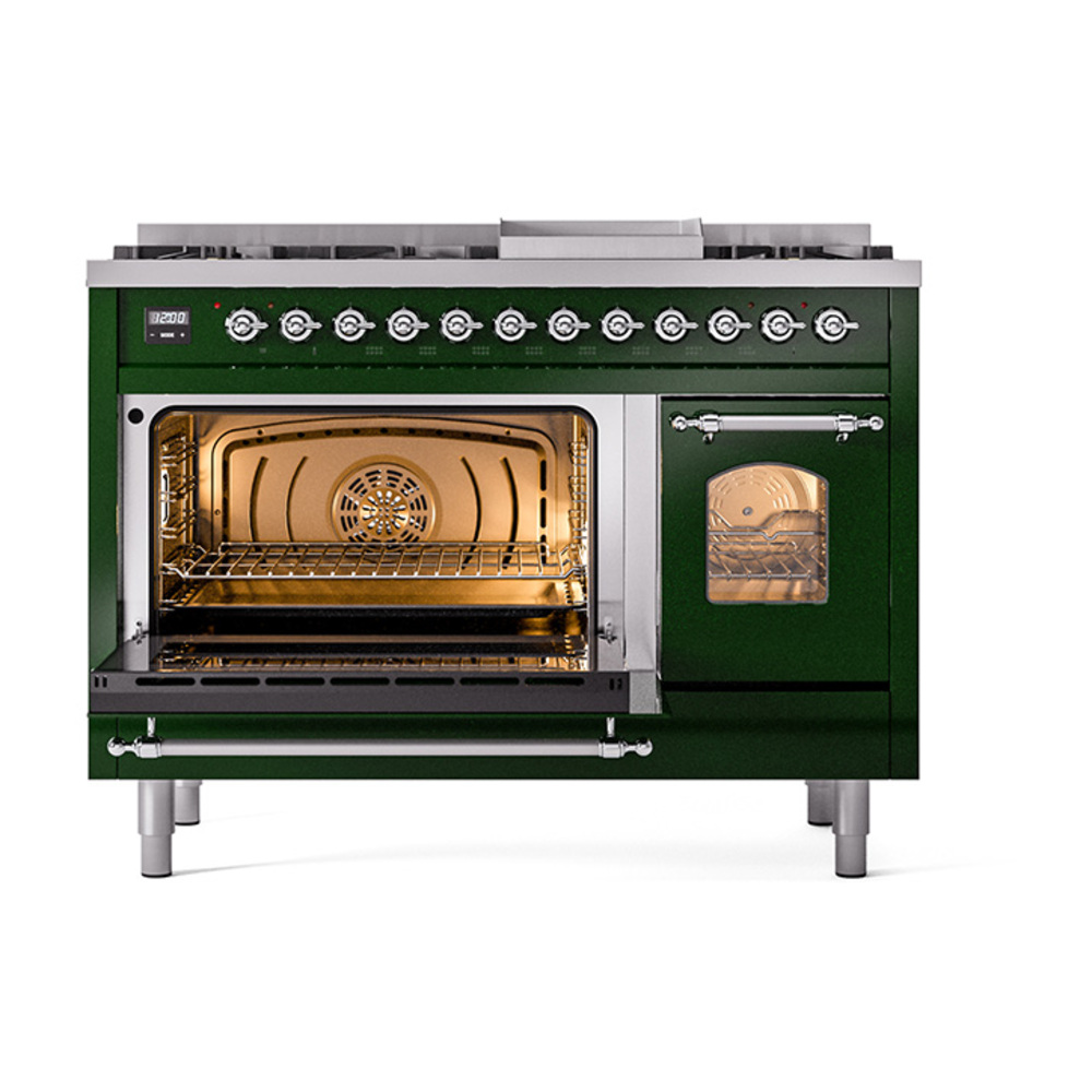 ILVE_UP48FNMPEGC_Nostalgie_II_48"_Dual_Fuel_Range_main_oven_door_opened