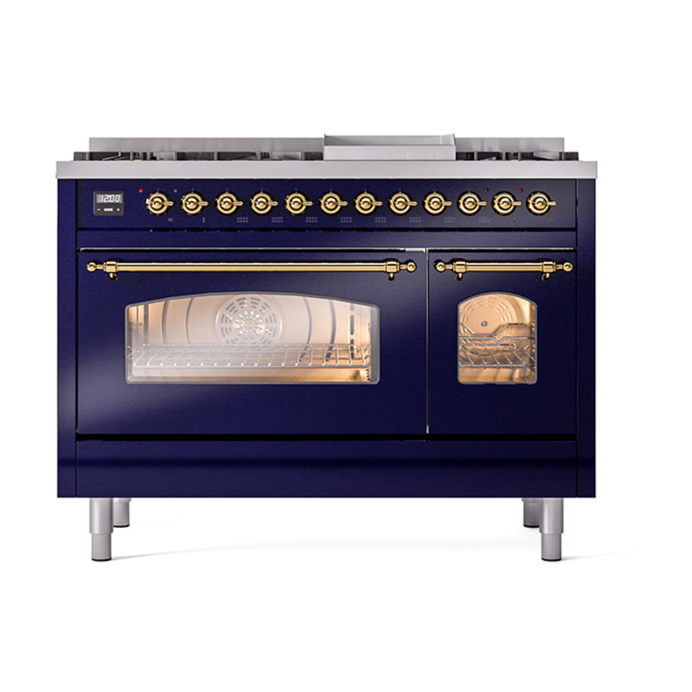 ILVE_UP48FNMPMBGLP_Nostalgie_II_48"_Dual_Fuel_Range_front_view