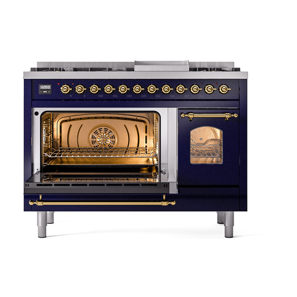 ILVE_UP48FNMPMBGLP_Nostalgie_II_48"_Dual_Fuel_Range_main_oven_door_opened