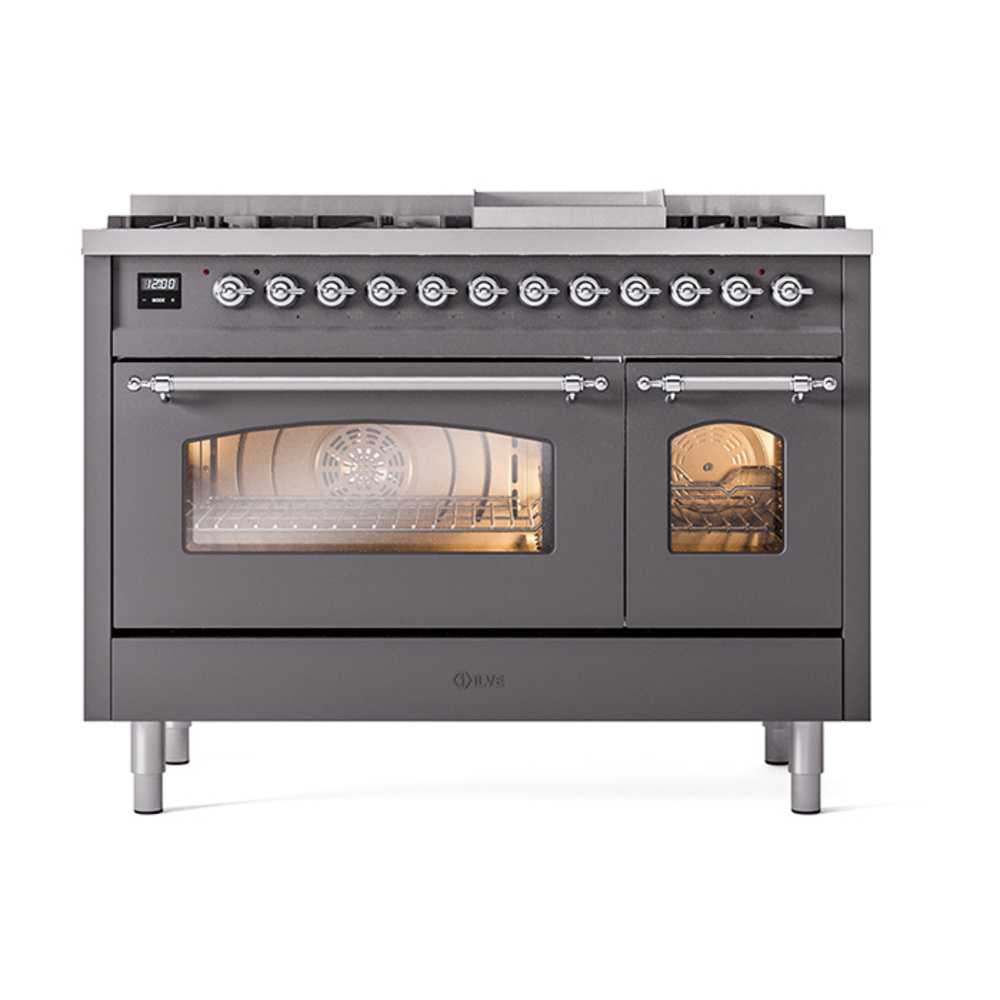 ILVE_UP48FNMPMGCLP_Nostalgie_II_48"_Dual_Fuel_Range_front_view