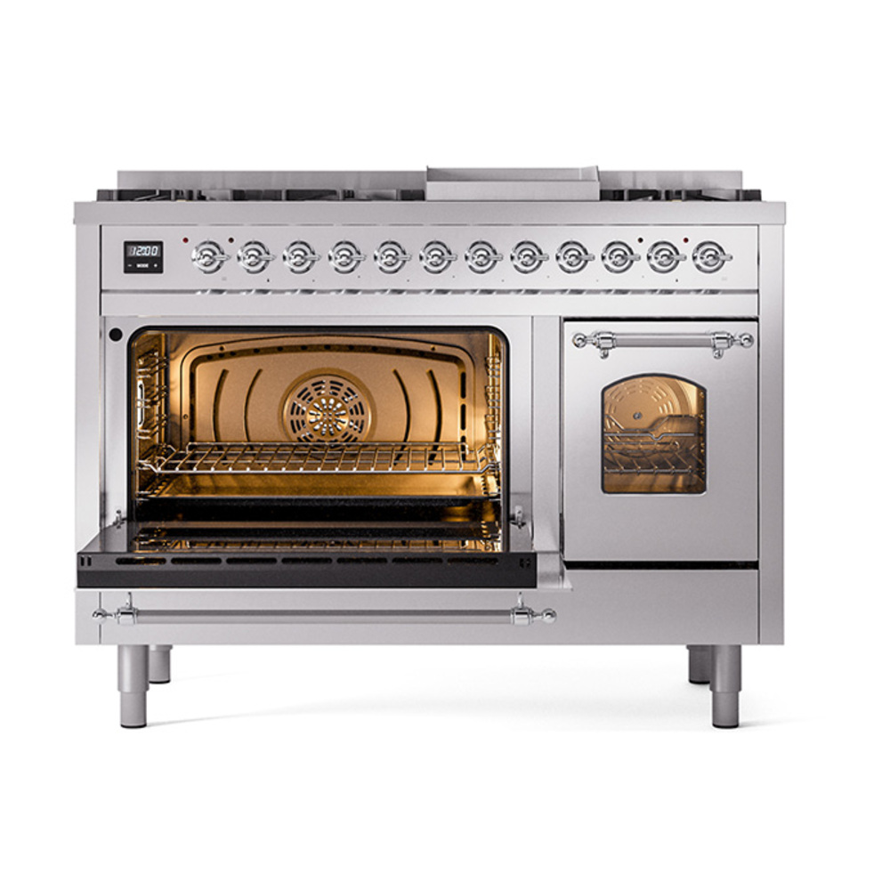 ILVE_UP48FNMPSSC_Nostalgie_II_48"_Dual_Fuel_Range_main_oven_door_opened