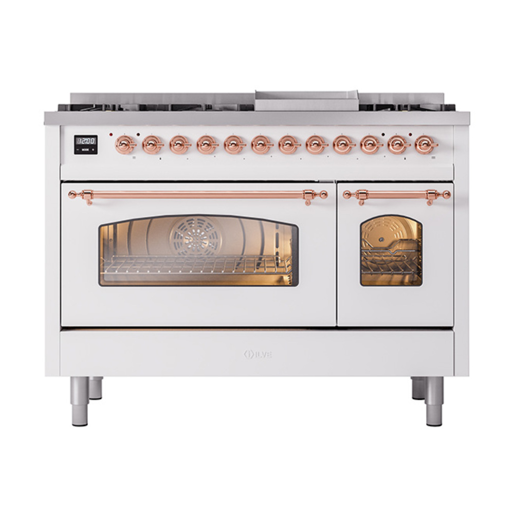 ILVE_UP48FNMPWHPLP_Nostalgie_II_48"_Dual_Fuel_Range_front_view