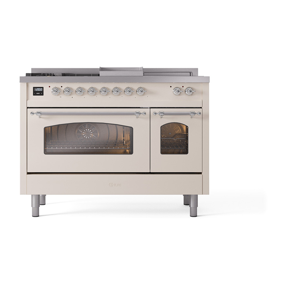 ILVE_UP48FSNMPAWCLP_Nostalgie_II_48"_Dual_Fuel_Range_front_view