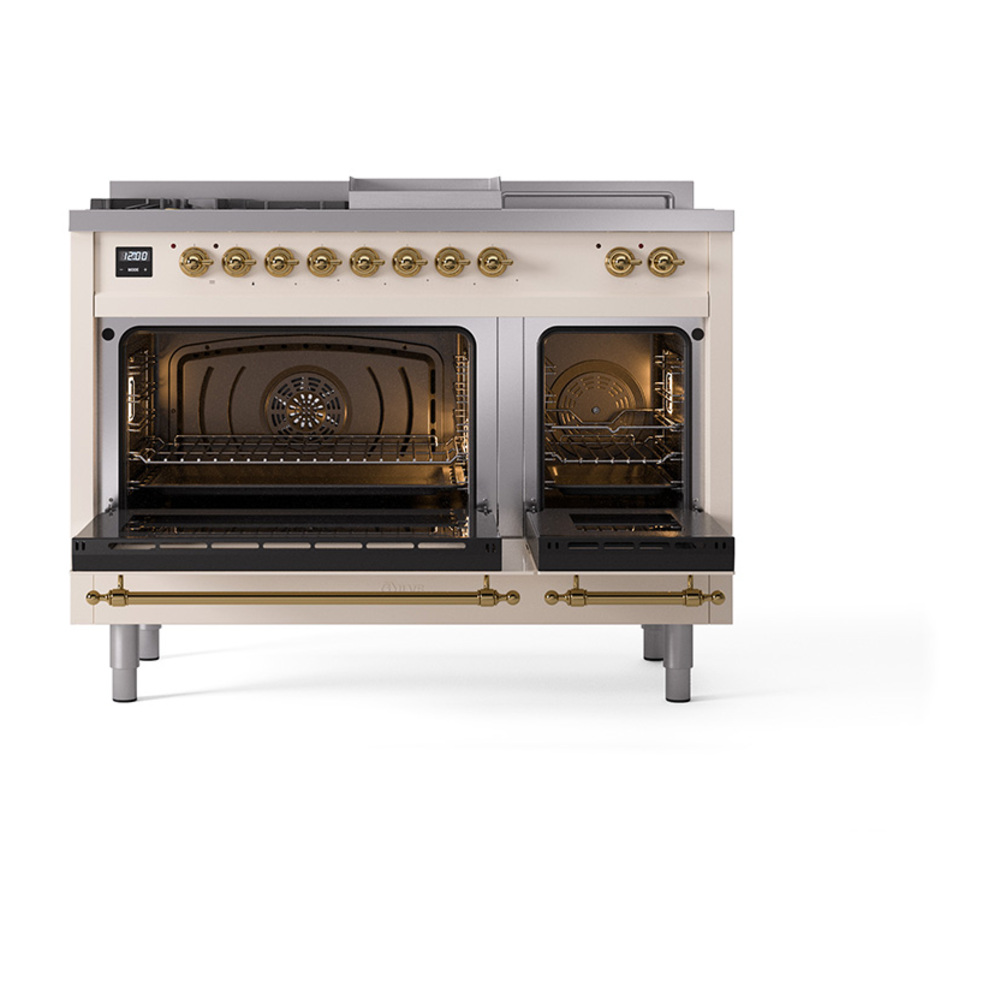 ILVE_UP48FSNMPAWGLP_Nostalgie_II_48"_Dual_Fuel_Range_oven_door_opened