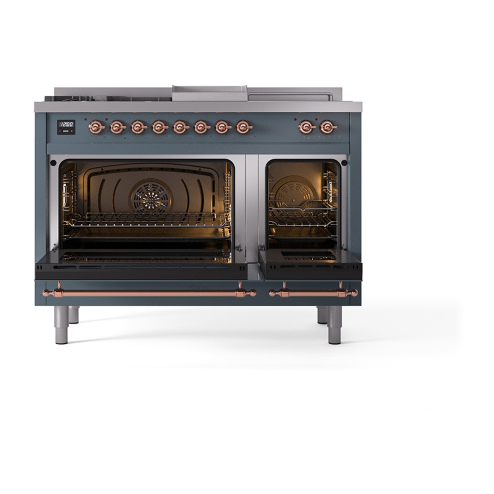 ILVE_UP48FSNMPBGP_Nostalgie_II_48"_Dual_Fuel_Range_oven_door_opened