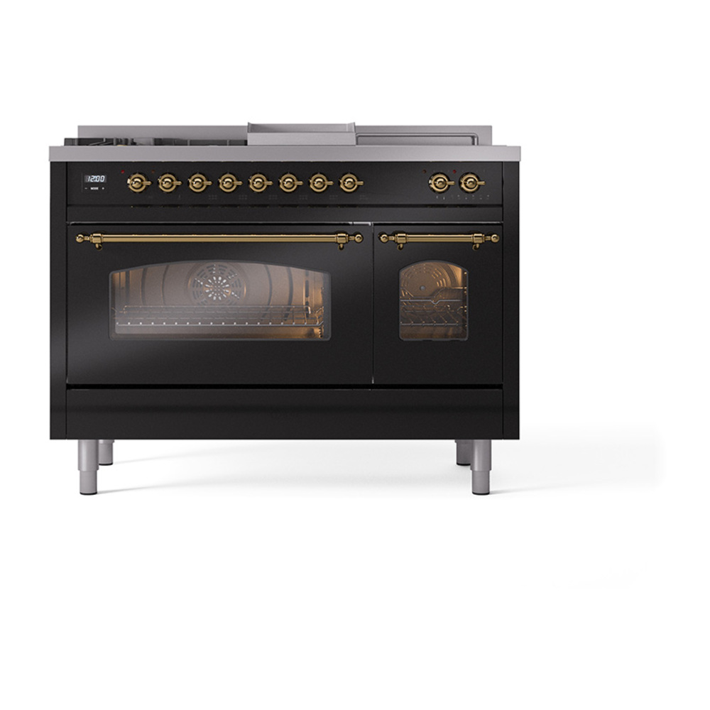 ILVE_UP48FSNMPBKGLP_Nostalgie_II_48"_Dual_Fuel_Range_front_view