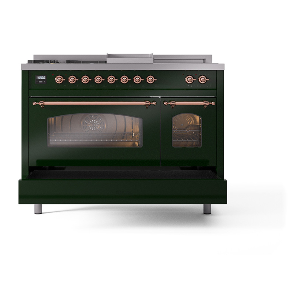 ILVE_UP48FSNMPEGP_Nostalgie_II_48"_Dual_Fuel_Range_drawer_opened