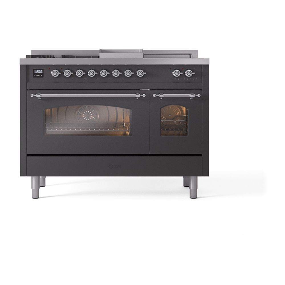 ILVE_UP48FSNMPMGC_Nostalgie_II_48"_Dual_Fuel_Range_front_view