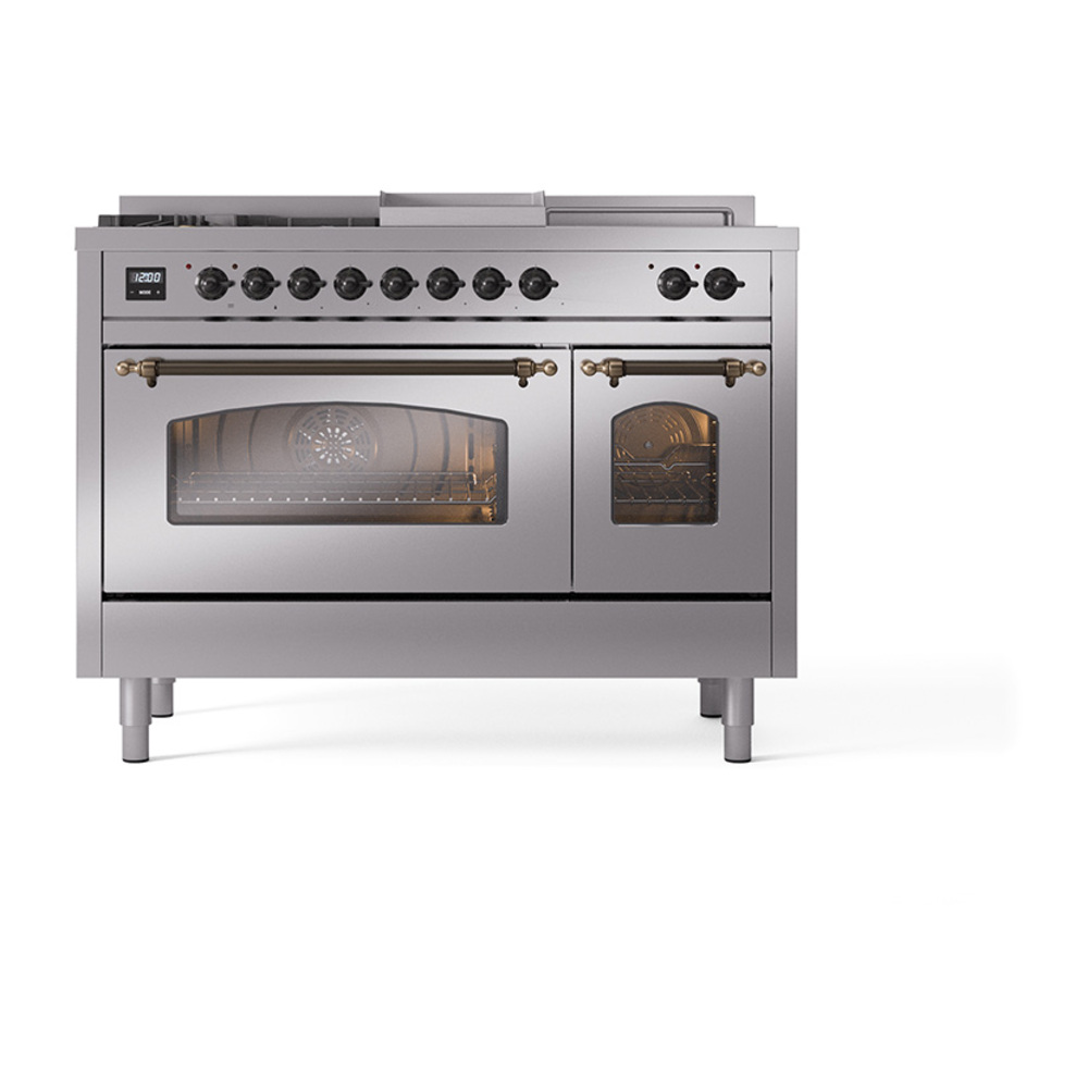 ILVE_UP48FSNMPSSBLP_Nostalgie_II_48"_Dual_Fuel_Range_front_view