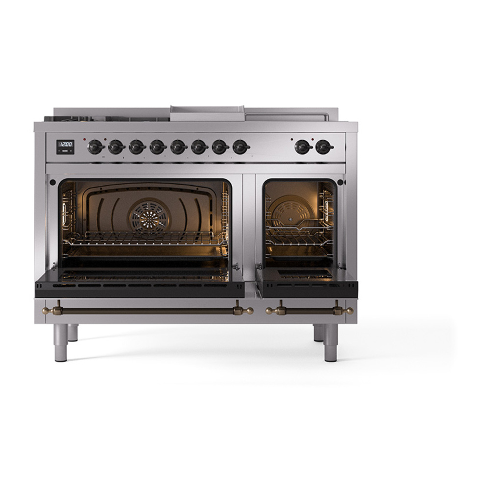 ILVE_UP48FSNMPSSBLP_Nostalgie_II_48"_Dual_Fuel_Range_oven_door_opened