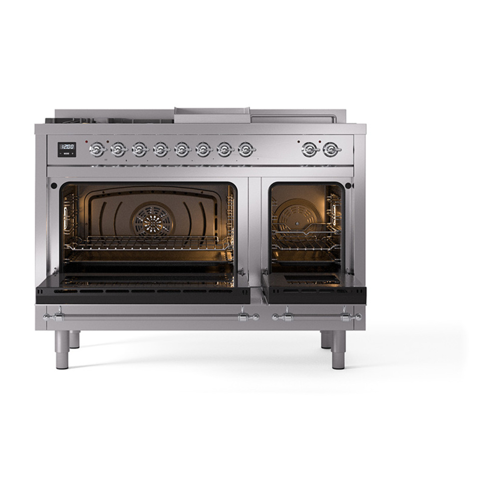 ILVE_UP48FSNMPSSC_Nostalgie_II_48"_Dual_Fuel_Range_oven_door_opened