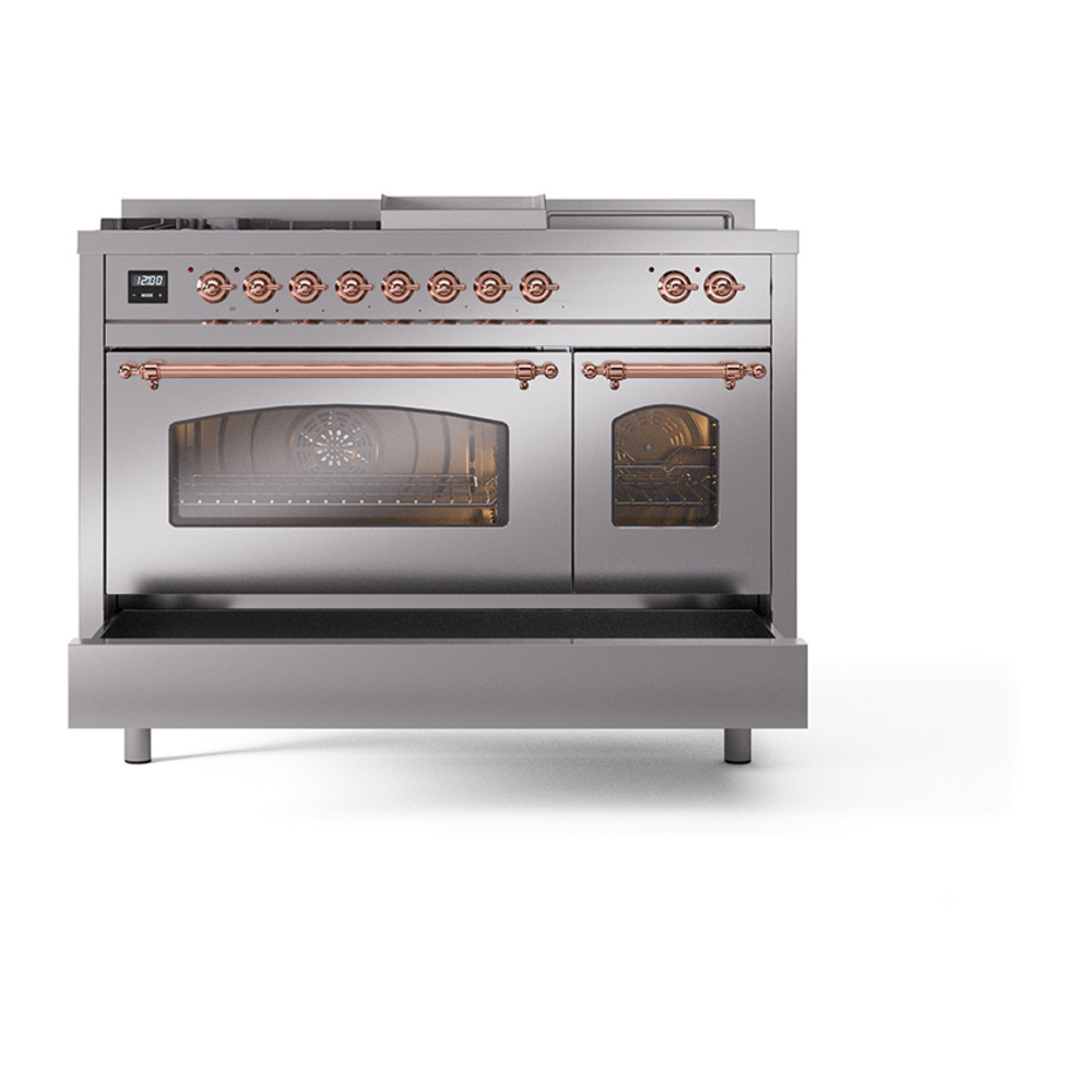 ILVE_UP48FSNMPSSP_Nostalgie_II_48"_Dual_Fuel_Range_drawer_opened