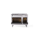 ILVE_UP48FSNMPWHCLP_Nostalgie_II_48"_Dual_Fuel_Range_oven_door_opened