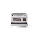 ILVE_UP48FSNMPWHCLP_Nostalgie_II_48"_Dual_Fuel_Range_drawer_opened