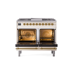 ILVE UPD40FNMPAWGLP Nostalgie II 40" Dual Fuel Range, oven doors opened
