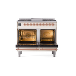 ILVE UPD40FNMPAWPLP Nostalgie II 40" Dual Fuel Range, oven doors opened
