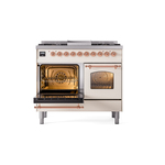 ILVE UPD40FNMPAWPLP Nostalgie II 40" Dual Fuel Range, main oven door opened