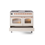 ILVE UPD40FNMPAWPLP Nostalgie II 40" Dual Fuel Range, drawer opened