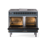 ILVE UPD40FNMPBGBLP Nostalgie II 40" Dual Fuel Range, oven doors opened