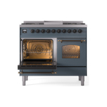 ILVE UPD40FNMPBGBLP Nostalgie II 40" Dual Fuel Range, main oven door opened