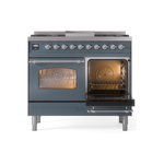 ILVE UPD40FNMPBGC Nostalgie II 40" Dual Fuel Range, side oven door opened