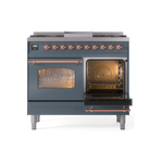 ILVE UPD40FNMPBGP Nostalgie II 40" Dual Fuel Range, side oven door opened