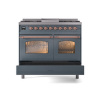 ILVE UPD40FNMPBGP Nostalgie II 40" Dual Fuel Range, drawer opened