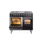 ILVE UPD40FNMPBKC Nostalgie II 40" Dual Fuel Range, main oven door opened