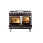 ILVE UPD40FNMPBKPLP Nostalgie II 40" Dual Fuel Range, oven doors opened