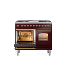 ILVE UPD40FNMPBUGLP Nostalgie II 40" Dual Fuel Range, main oven door opened
