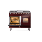ILVE UPD40FNMPBUP Nostalgie II 40" Dual Fuel Range, main oven door opened