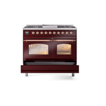 ILVE UPD40FNMPBUP Nostalgie II 40" Dual Fuel Range, drawer opened