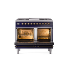ILVE UPD40FNMPMBBLP Nostalgie II 40" Dual Fuel Range, oven doors opened