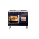 ILVE UPD40FNMPMBBLP Nostalgie II 40" Dual Fuel Range, main oven door opened
