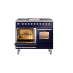 ILVE UPD40FNMPMBC Nostalgie II 40" Dual Fuel Range, main oven door opened