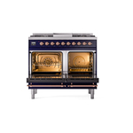 ILVE UPD40FNMPMBPLP Nostalgie II 40" Dual Fuel Range, oven door opened