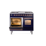 ILVE UPD40FNMPMBP Nostalgie II 40" Dual Fuel Range, main oven door opened