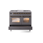 ILVE UPD40FNMPMGB Nostalgie II 40" Dual Fuel Range, drawer opened