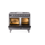 ILVE UPD40FNMPMGCLP Nostalgie II 40" Dual Fuel Range, oven doors opened